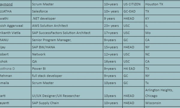 C2C Hotlist for Corp to corp roles-Quick-hire-now