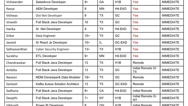 Java, Power BI Developer, DevOps Engineer, Salesforce, Dot NET Hotlist with bench info for daily corp to corp contract jobs-Quick-hire-now