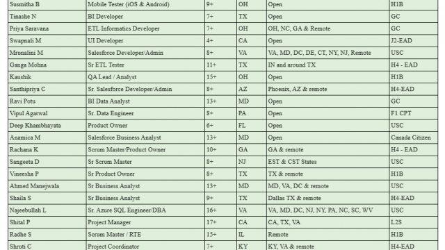 Salesforce Developer, Sr Scrum Master, Sr Business Analyst, Sr. Java Backend Developer, UI HOTLIST for c2c requirements-Quick-hire-now