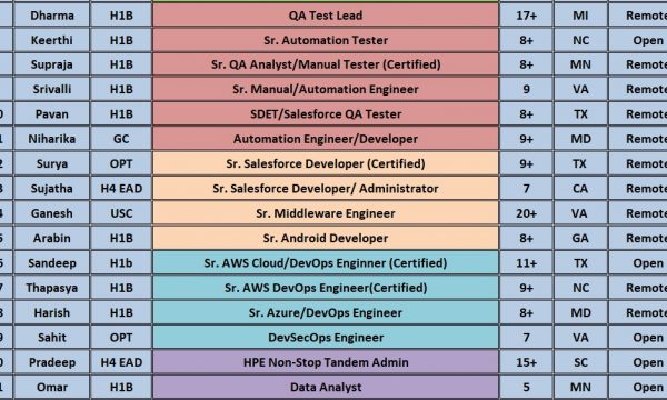 Updated Hotlist for corp to corp jobs-Quick-hire-now