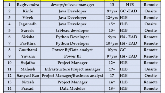 active bench hotlist for C2C roles-Quick-hire-now