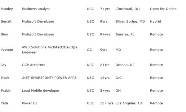 Business analyst Jobs Hotlist Mulesoft Developer, .NET SHAREPOINT, QA Automation Tester-Quick-hire-now