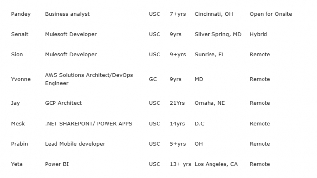 Business analyst Jobs Hotlist Mulesoft Developer, .NET SHAREPOINT, QA Automation Tester-Quick-hire-now