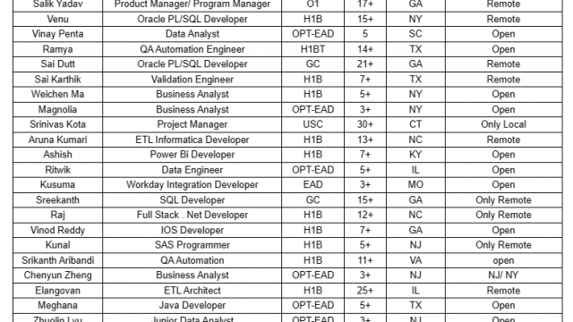 Business Analyst Jobs Hotlist Python Developer, SQL Developer, ETL Informatica Developer, Java Developer-Quick-hire-now