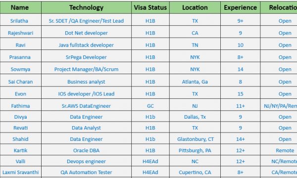 Dot Net Jobs Hotlist QA, Business analyst, Salesforce, Java Full Stack Developer-Quick-hire-now