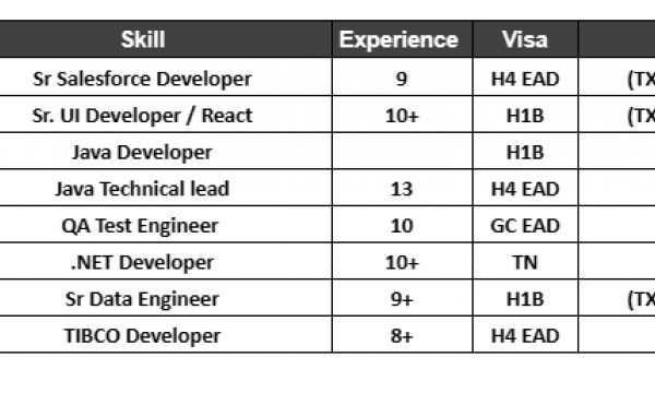 .NET Jobs Hotlist Sr Salesforce Developer Sr. UI Developer / React, QA Test Engineer-Quick-hire-now