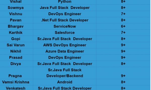 Salesforce Jobs Hotlist .Net Full Stack Developer, AWS DevOps Engineer, Android, Cloud DevOps Engineer-Quick-hire-now