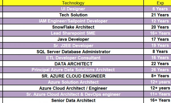 Java Jobs Hotlist ETL Developer, UI, Lead SharePoint SME-Quick-hire-now