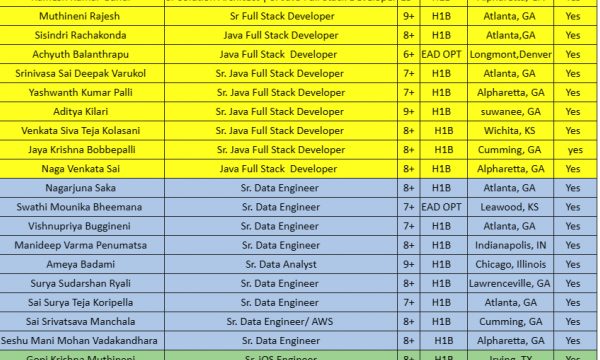 Java Jobs Hotlist Sr. Data Engineer, Sr. iOS Engineer, UI Developer, Senior Business System Analyst-Quick-hire-now