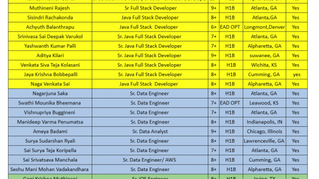Java Jobs Hotlist Sr. Data Engineer, Sr. iOS Engineer, UI Developer, Senior Business System Analyst-Quick-hire-now