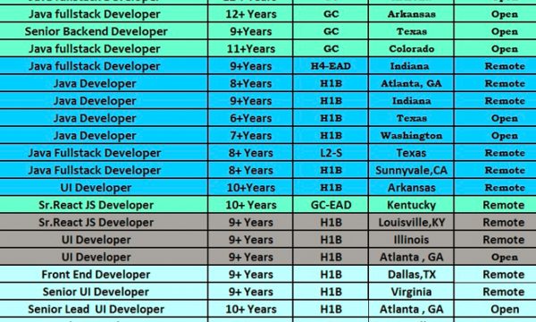 Java Jobs HOTLIST, UI Developer, Dot NET Developer, Data Engineer-Quick-hire-now
