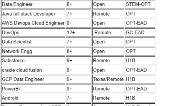 QA Engineer Jobs Hotlist, Sr. Java full stack Developer, Oracle DBA, Salesforce-Quick-hire-now