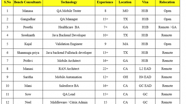 QA Jobs Hotlist, Java Backend Developer, .NET Developer, Salesforce BA-Quick-hire-now
