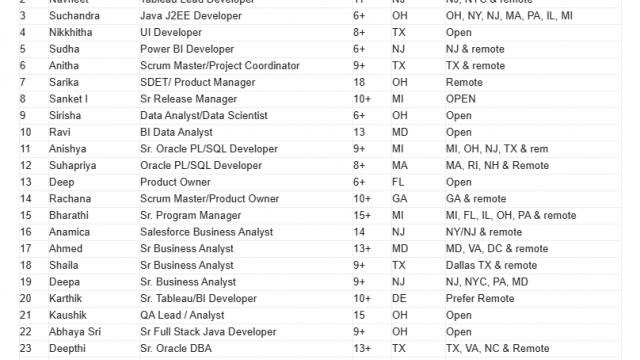 UI Developer Jobs Hotlist, Java J2EE Developer, Sr Business Analyst, ETL Informatics Developer-Quick-hire-now