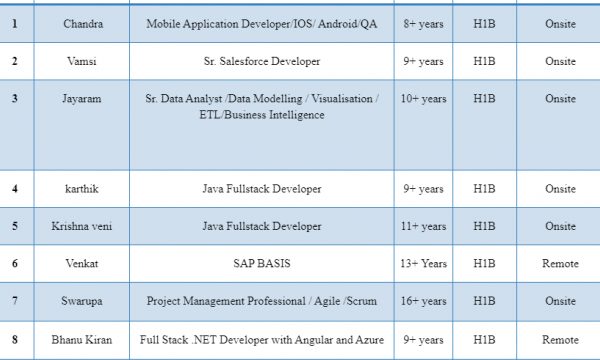 Java Fullstack Developer Jobs Hotlist, Sr. Salesforce Developer, SAP BASIS, Sr, IOS Developer, Sr Business analyst / Product Owner-Quick-hire-now