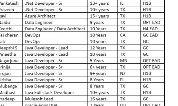 .Net Architect Jobs Hotlist, Data Engineer, DevOps, Oracle PL / SQL, Salesforce-Quick-hire-now