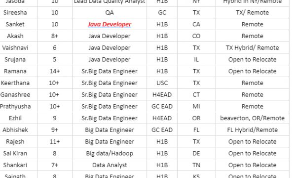 QA Jobs Hotlist, Java Developer, Big Data Engineer, DevOps Engineer, Business Analyst-Quick-hire-now