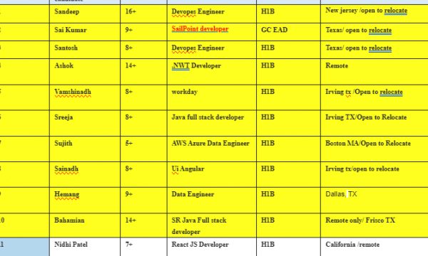 SailPoint developer Jobs Hotlist, Devopes Engineer, Java full stack developer, .NET Developer-Quick-hire-now