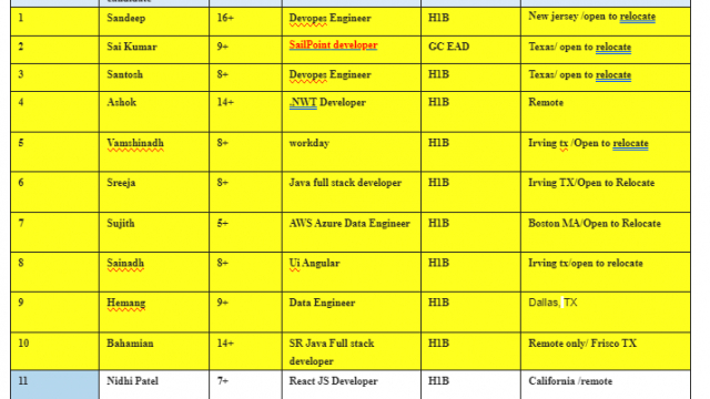 SailPoint developer Jobs Hotlist, Devopes Engineer, Java full stack developer, .NET Developer-Quick-hire-now