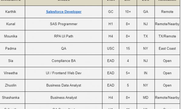 Salesforce Developer Jobs Hotlist, SAS Programmer, RPA Ui Path, QA, Business Analyst, iOS Developer-Quick-hire-now