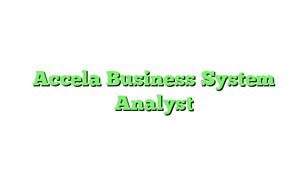 Accela Business System Analyst