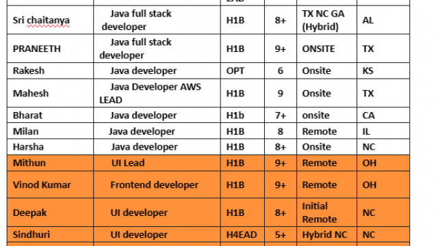Java developer Jobs Hotlist, .Net Developer, QA Automation and testing, Devops engineer, Business analyst-Quick-hire-now