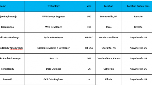 Salesforce Jobs Hotlist, Python Developer, GCP Data Engineer, ETL Informatica Developer, .Net Architect, Business Analyst-Quick-hire-now