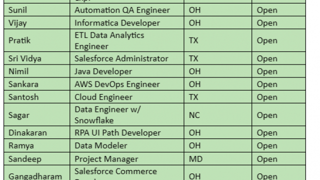 Consultants HotList for c2c jobs-Quick-hire-now