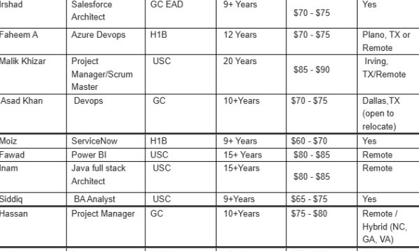 Salesforce Architect C2C Jobs Hotlist, ServiceNow, Project Manager, BA Analyst, Senior Devops Cloud-Quick-hire-now